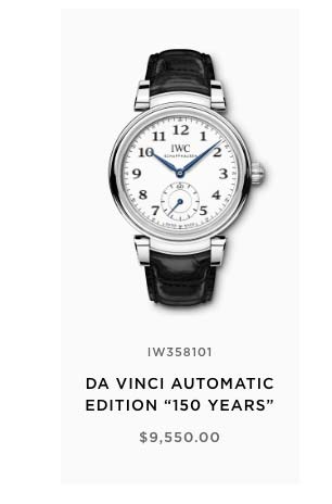 IWC Jubilee collection of Davinci