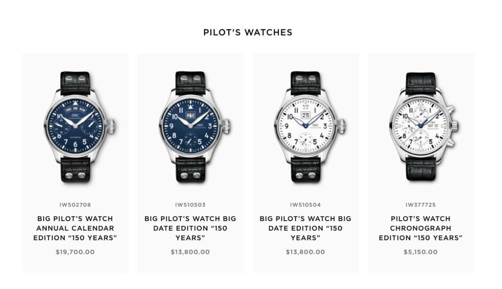 Jubilee collection of pilot's watch