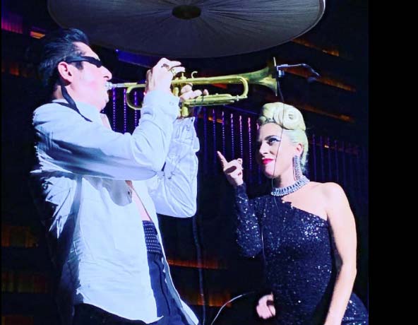 Brian Newman playing that trumpet while Lady Gaga was giving him props @the Nomad Dining Room