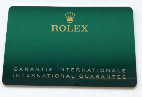 New Rolex Warranty Card 2020 Front